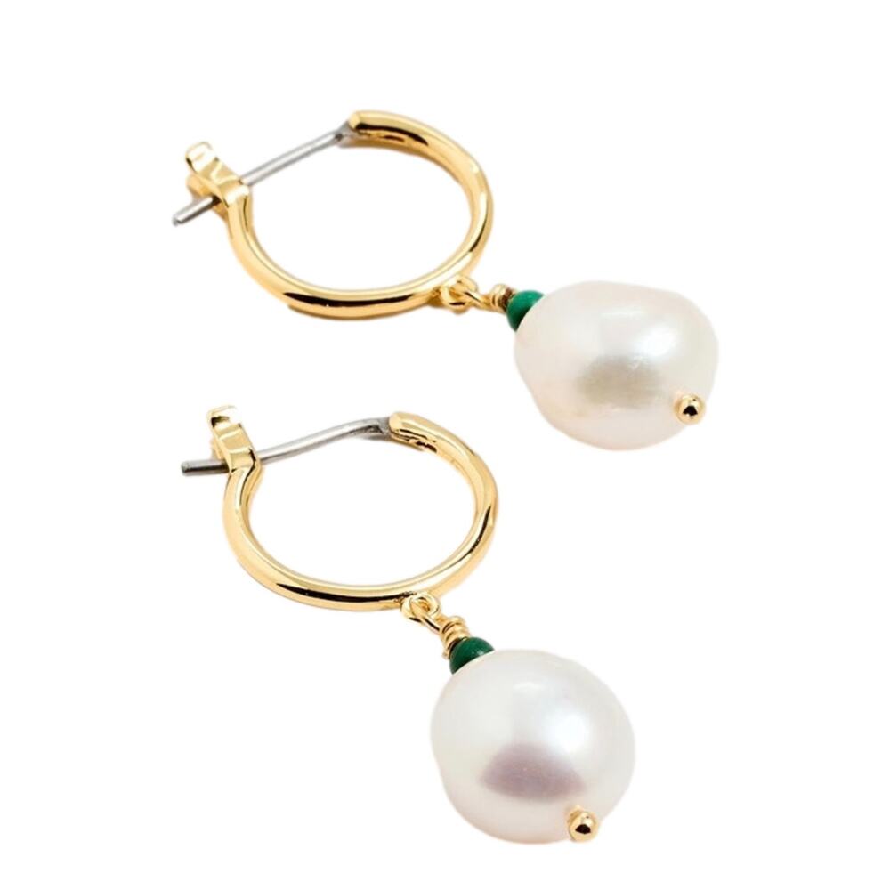 NWT Gorjana Phoebe Pearl Earrings Huggies